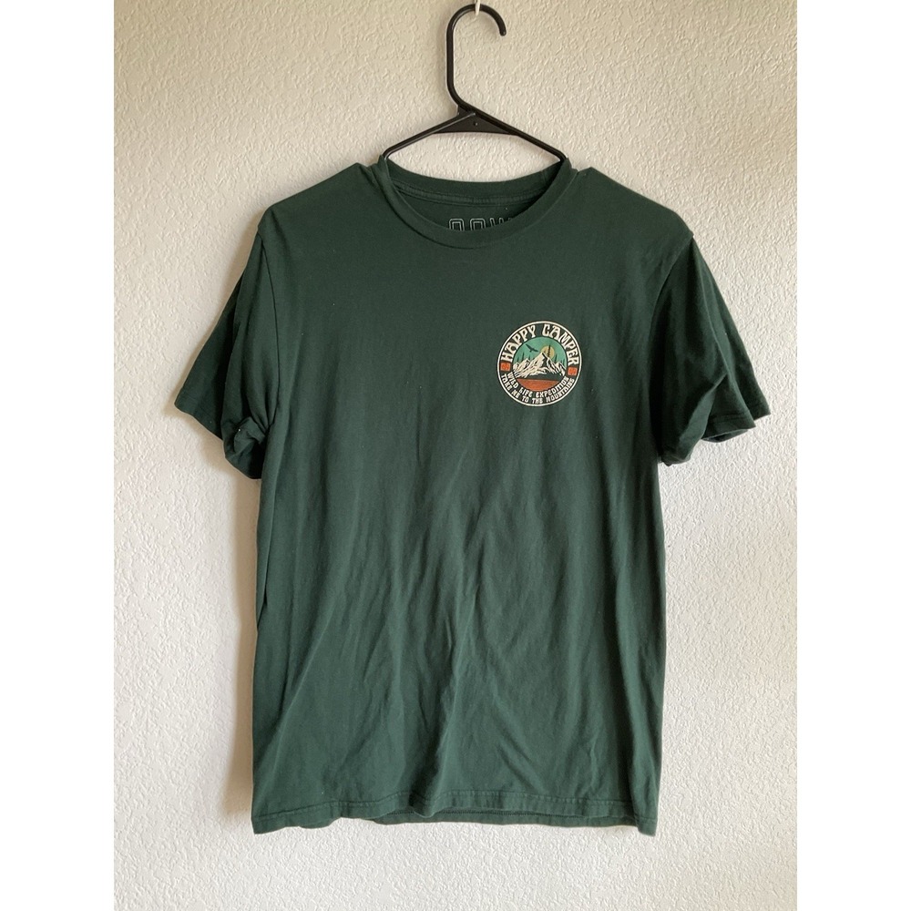 SCW Men's Green Happy Camper Short Sleeve T-shirt Medium